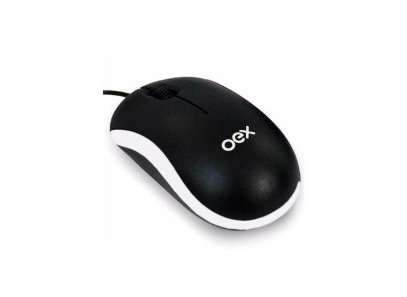 Mouse USB MS103 Preto/Branco - OEX