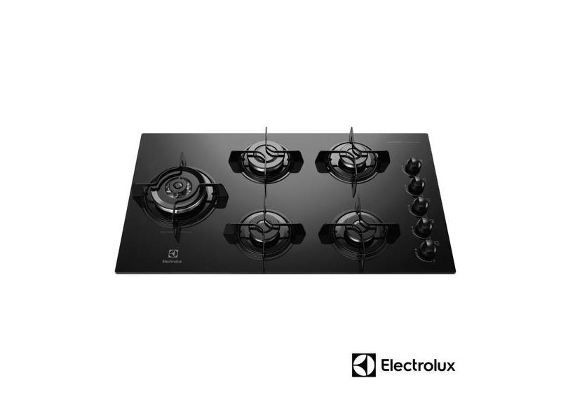 Cooktop a Gás Electrolux em Vidro com 5 Bocas com Queimador Tripla Cha