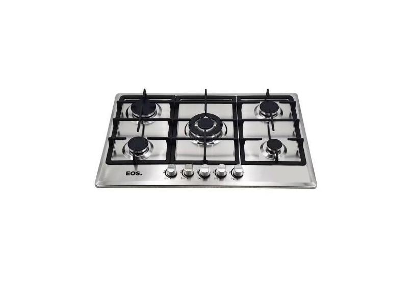 Fogão Cooktop Inox a Gás 5 Bocas Bivolt 1 Dupla Ecg05 - Eos B163916, B