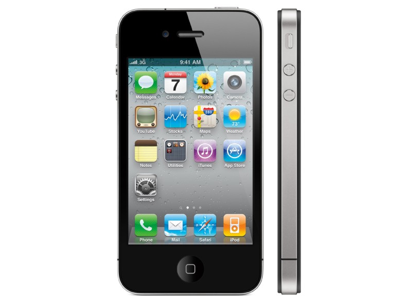 Smartphone Apple iPhone 4S 16GB Câmera 8,0 Megapixels Desbloqueado 16 GB iOS 5 Wi-Fi 3G