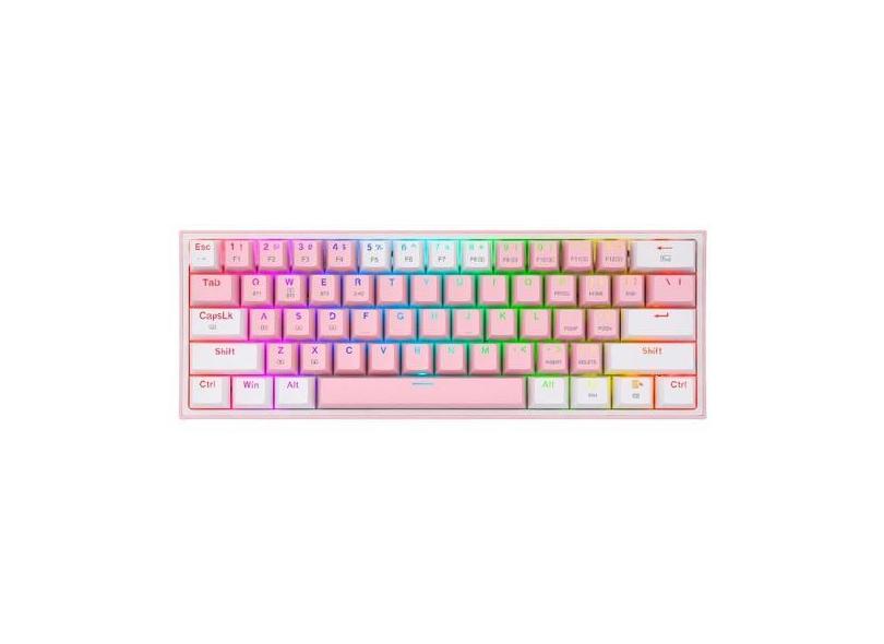 Teclado Gamer Redragon K616-RGB Fizz Pro Rosa (Ingles - 3 Modos)