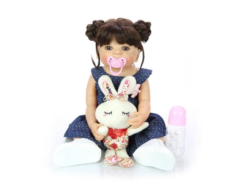 Boneca beba reborn realista princesa55cm 100 silicone brastoy