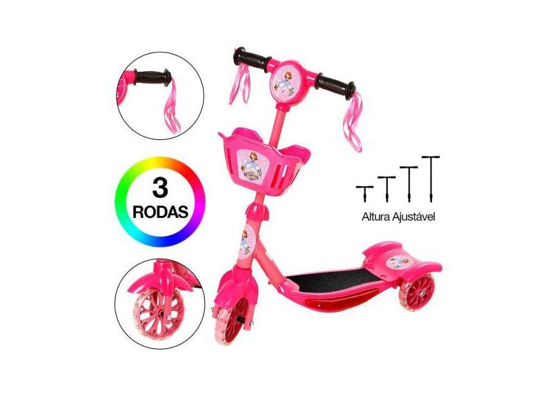 Patinete P Crianças Da Princesinha Sofia 3 Rodas Luz E Som - Toys 2U