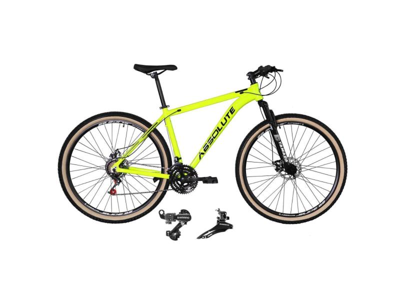 Bicicleta Aro 29 Absolute Nero 4 Alumínio 21V Cabos Internos Câmbios Shimano Tz Pneus Faixa Bege-Unissex
