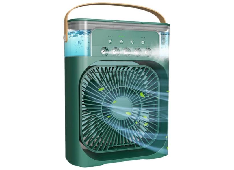 Ventilador Portátil de Mesa Mini Ar Condicionado Umidificado Verde