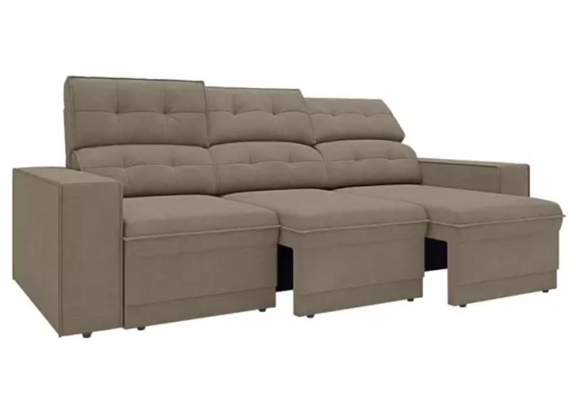 Sofá Reclinável Retrátil Suede Lazio 205cm Next Sofás