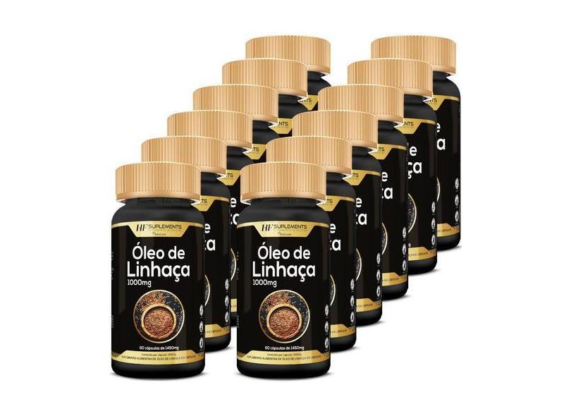 40X Óleo De Linhaça 1450Mg 60Caps Premium Hf Suplements