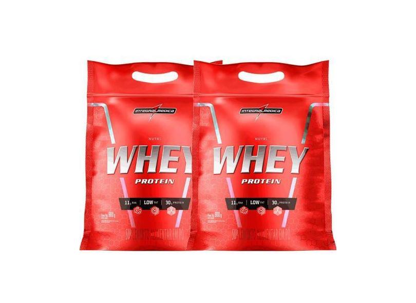 Combo 2X Suplemento Em Pó Nutri Whey Protein Para Ganho De Peso Baunil