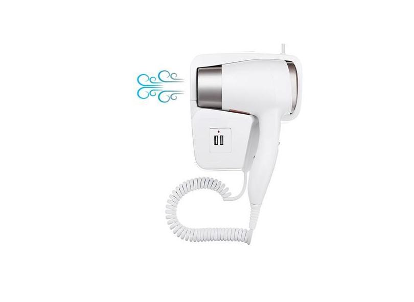 Secador De Cabelo Para Banheiro Hotel Casa Spa Clubes Usb - Zem