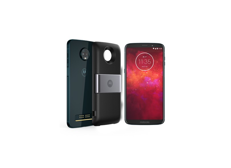 Smartphone Motorola Moto Z3 Play Power Pack & DTV Edition 64GB 12,0 MP 2 Chips Android 8.1 (Oreo) 3G 4G Wi-Fi