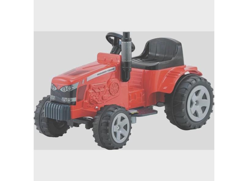 Carrinho Infantil Passeio Trator Elétrico Massey Ferguson 6V - Biemme - Vermelho