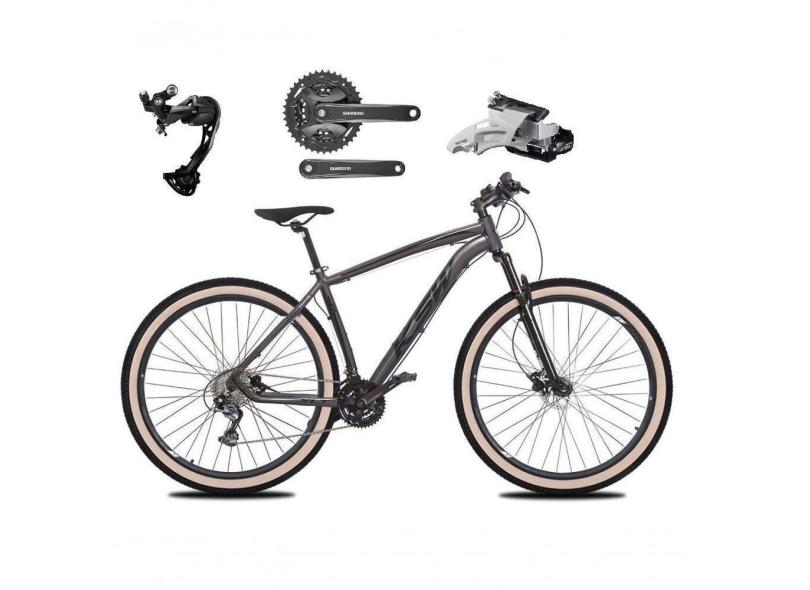 Bicicleta Aro 29 Ksw Xlt Alívio E Altus 27v Freio Hidráulico Garfo Trava Pneu Faixa - Grafite Tam.19