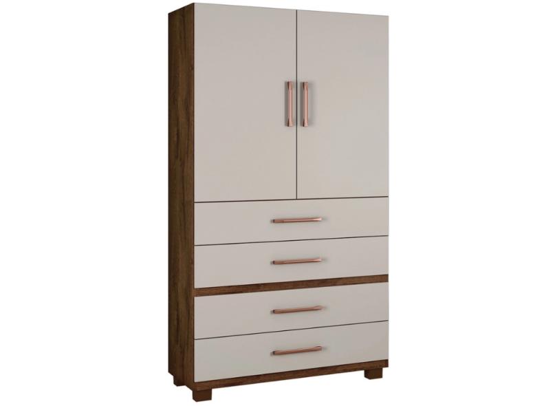 Guarda-Roupa Solteiro 2 Portas 4 Gavetas Multiuso Mineirão JCM Movelaria
