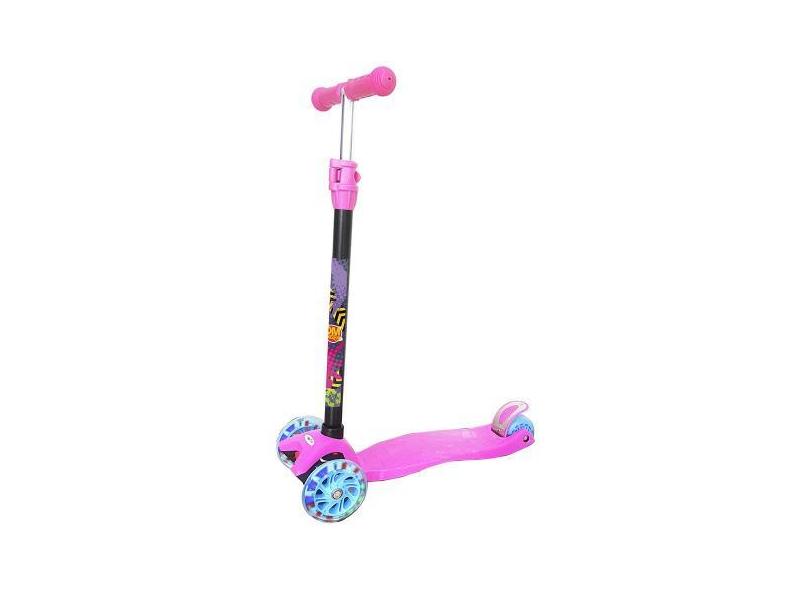 Patinete Infantil C/ Luzes 4 Rodas Altura Regulável 40Kg - Dm Toys