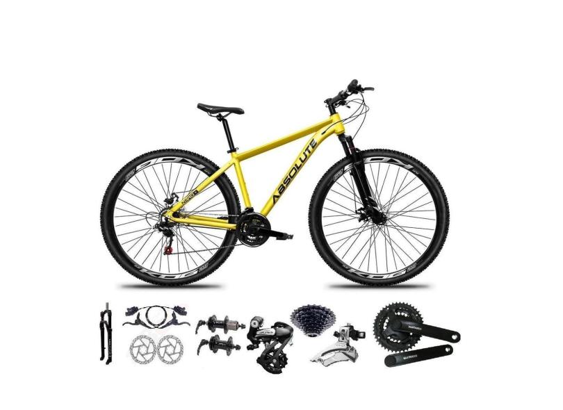 Bicicleta Aro 29 Absolute Nero 5 Shimano Altus 24v Pdv Ty301 K7 Freios Hidráulicos Suspensão Trava-Unissex