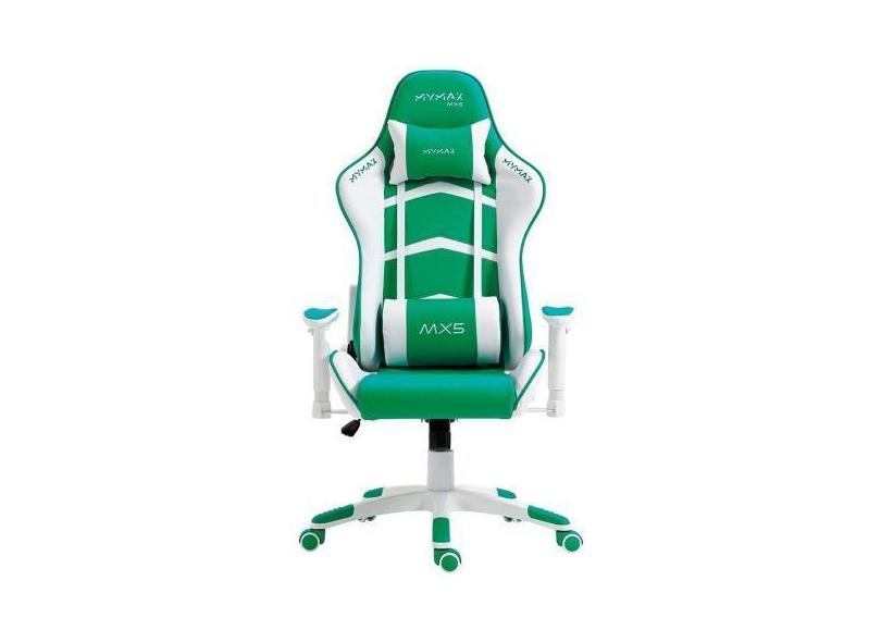 Cadeira Gamer Mymax Mx5, Com Almofadas, Reclinável, Branco E Verde - M