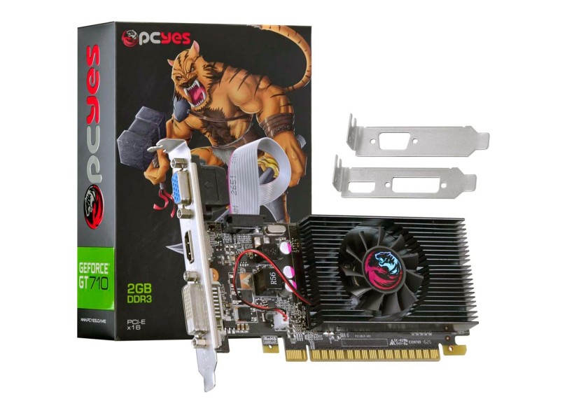 Placa de Video NVIDIA GeForce GT 710 2 GB DDR3 64 Bits PCYes N71t2gd364lp