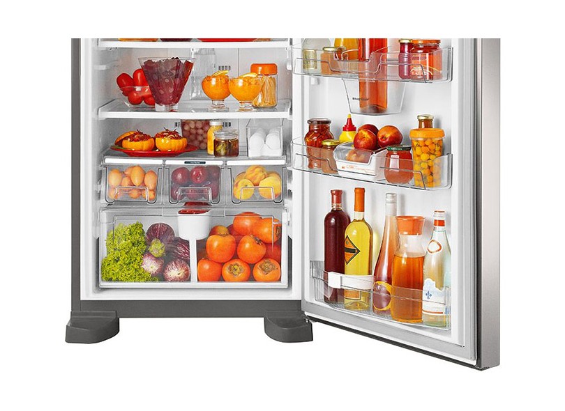 Geladeira Brastemp Ative! Frost Free Duplex 429 Litros Home Bar Inox BRK50NR