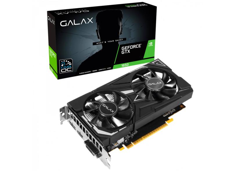 Placa de Video NVIDIA GeForce GTX 1650 4 GB GDDR5 128 Bits Galax 65SQH8DS08EX
