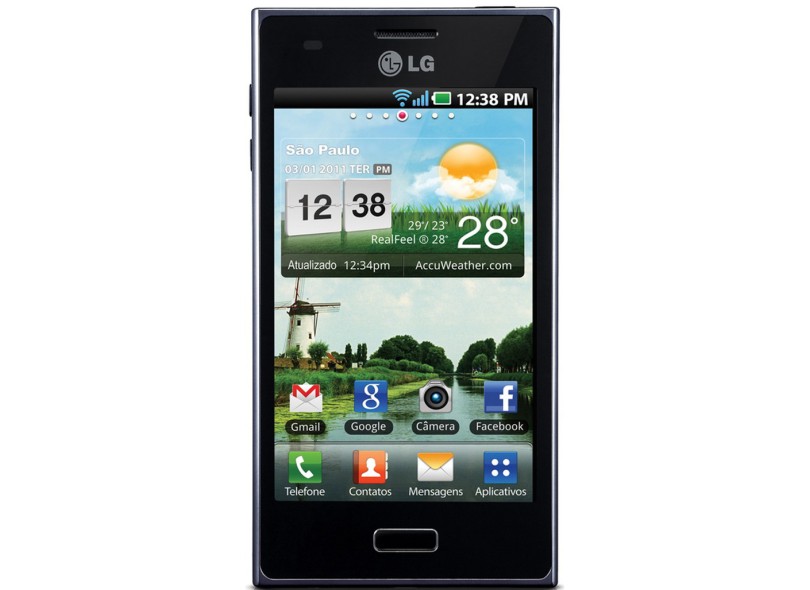 Smartphone LG Optimus L5 E612 5.0 mpx Desbloqueado 1 Chip 4GB Android 4.0 3G Wi-Fi