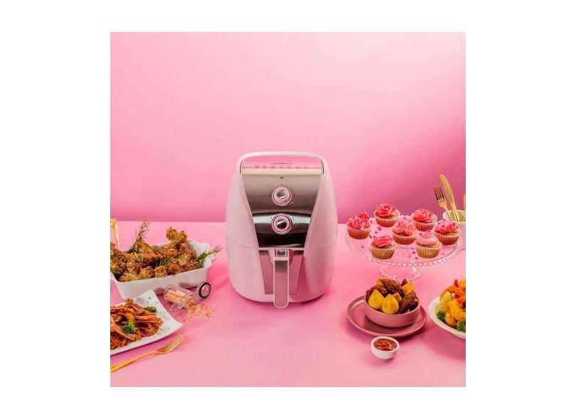 Fritadeira Air Fryer Britânia Antiaderente 5 Litros 1500W Rosa 110V Ou