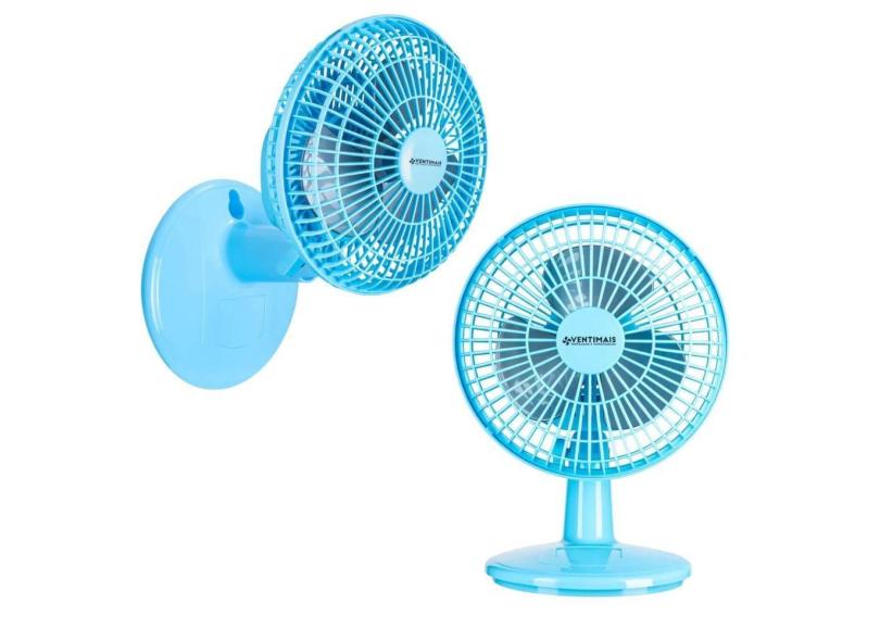 Ventilador Mini 20cm Ventimais Turbo 2 Vel Azul/Prata 220v