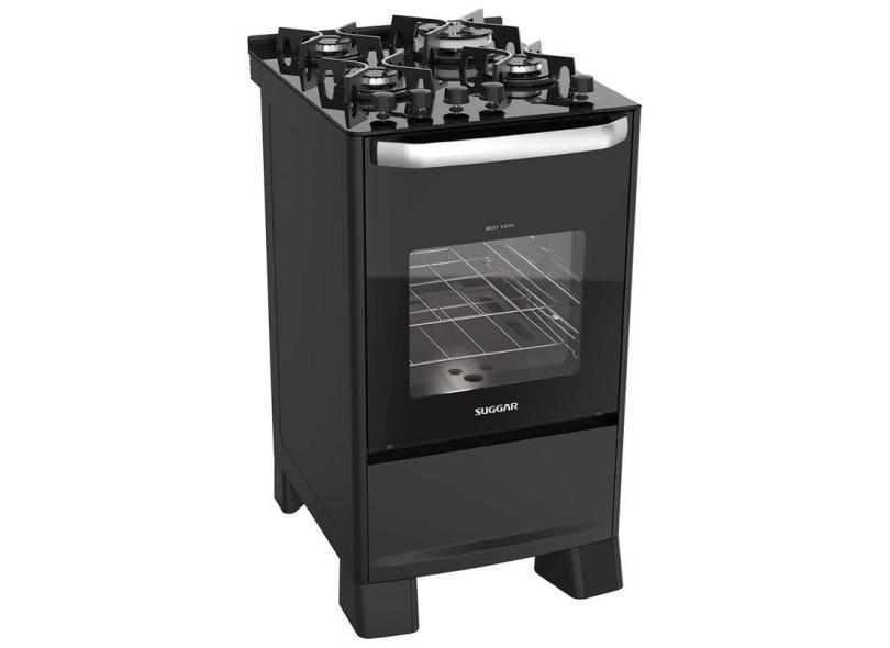Fogão de Piso Best Grill mesa de vidro 4 queimadores Preto