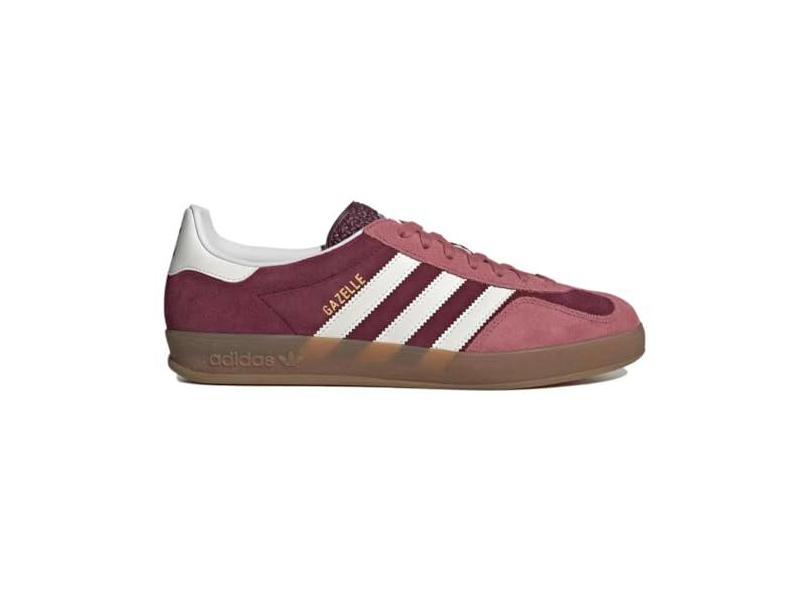 adidas Originals Gazelle Tênis masculino para uso interno, Branco carmesim marrom, 36