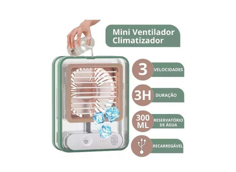 Ventilador Portátil de Mesa com Iluminação LED Relaxante - VALECOM