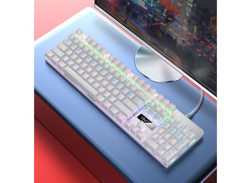 Teclado de jogos com fio YINDIAO Black Axis (Branco)