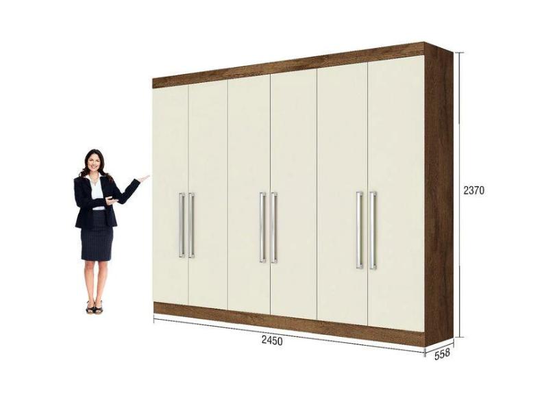 Guarda-Roupa Casal 6 Portas 4 Gavetas Alba Made Marcs