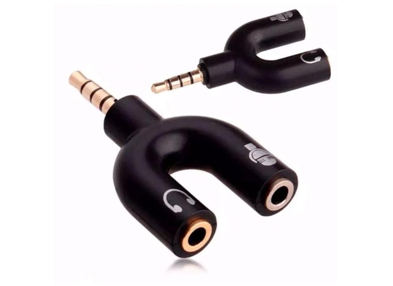 Adaptador Splitter Headset Fone Microfone P2 X P3 Áudio Plug