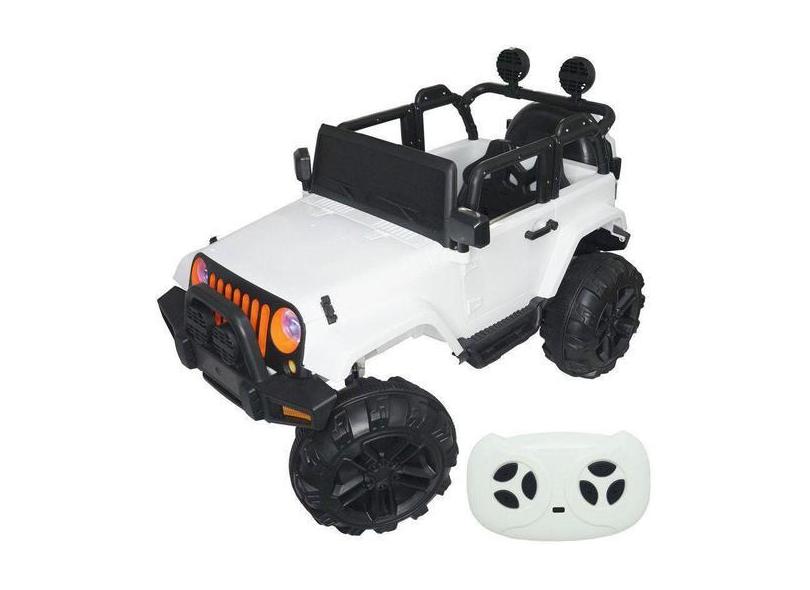 Mini Carro Elétrico Infantil Branco 12V Com Controle 3W0288 - Way