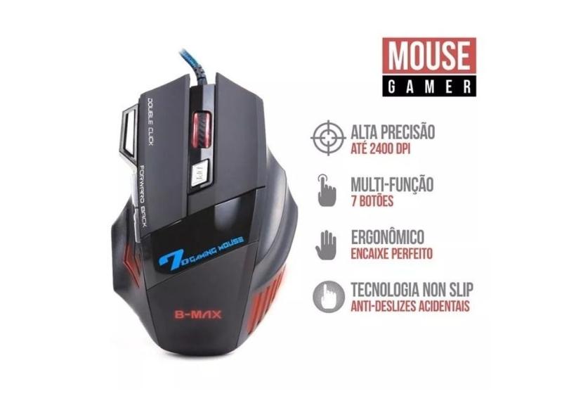 Mouse Gamer X7 Multicolor Com 7 Botões Para Pcs / Notebooks