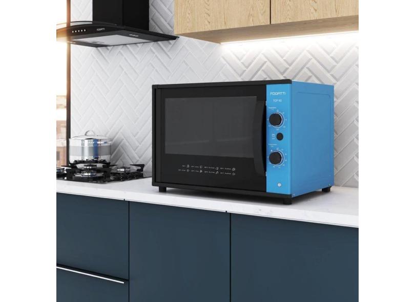 Forno Elétrico 60 Litros Top 127v Fogatti Azul Azul