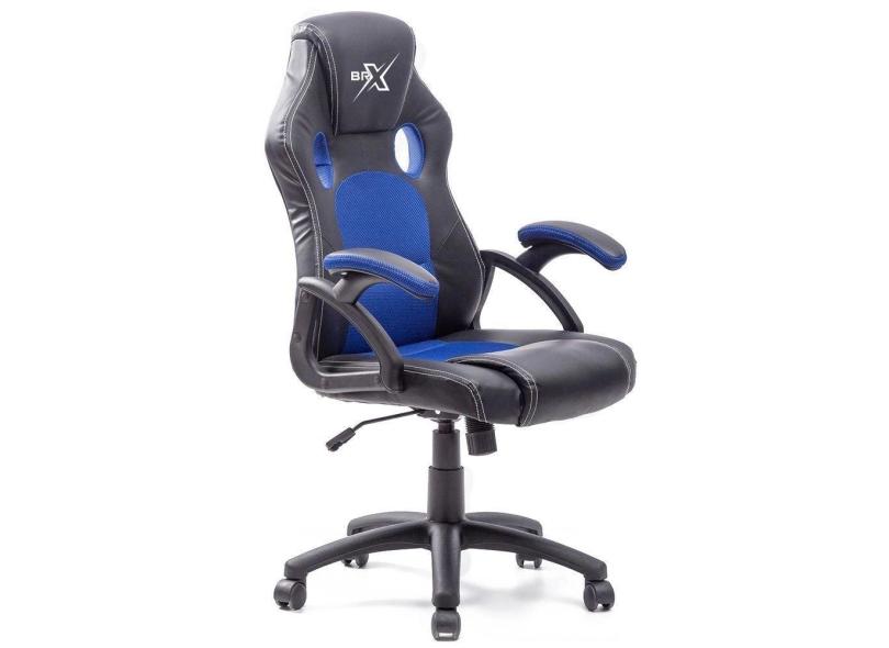 Cadeira Gamer Brx Modelo 711 Cor Preto Com Azul