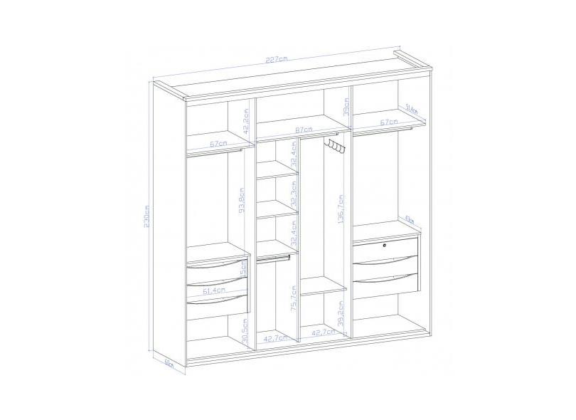 Guarda-Roupa Casal 3 Portas 6 Gavetas Eleganza Belmax