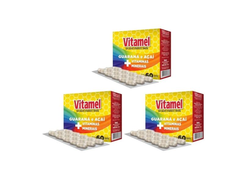 Vitamel Suplemento Vitamínico E Mineral 60 Cápsulas Kit 3 em Promoção é ...