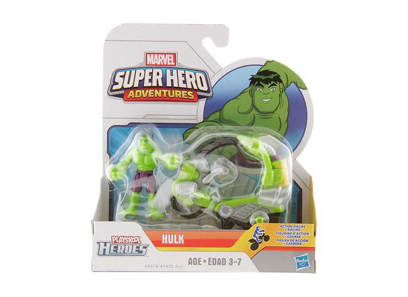 Boneco Hulk Super Hero Adventures com Veículo A8318/A7425 - Hasbro