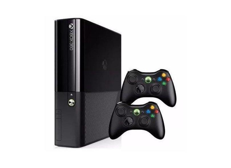 Console 360 Super Slim 250gb 2 Controles Standard Cor Preto, Xbox 360