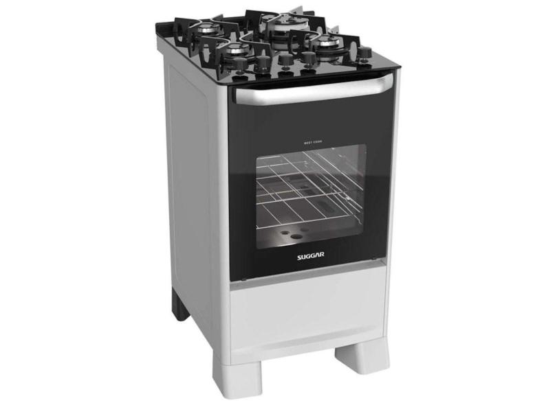 Fogão De Piso Best Grill Mesa De Vidro 4 Queimadores Branco 127V