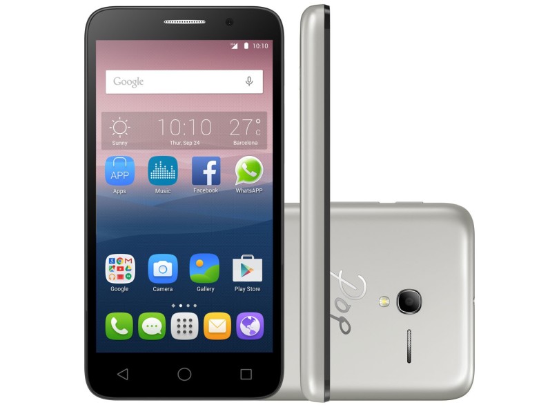 Smartphone Alcatel Pop 3 5054A 2 Chips 8GB Android 5.1 (Lollipop) 3G 4G Wi-Fi