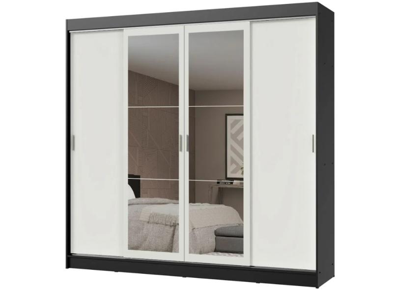 Guarda-Roupa Casal 4 Portas 3 Gavetas com Espelho Austin 2E Madesa