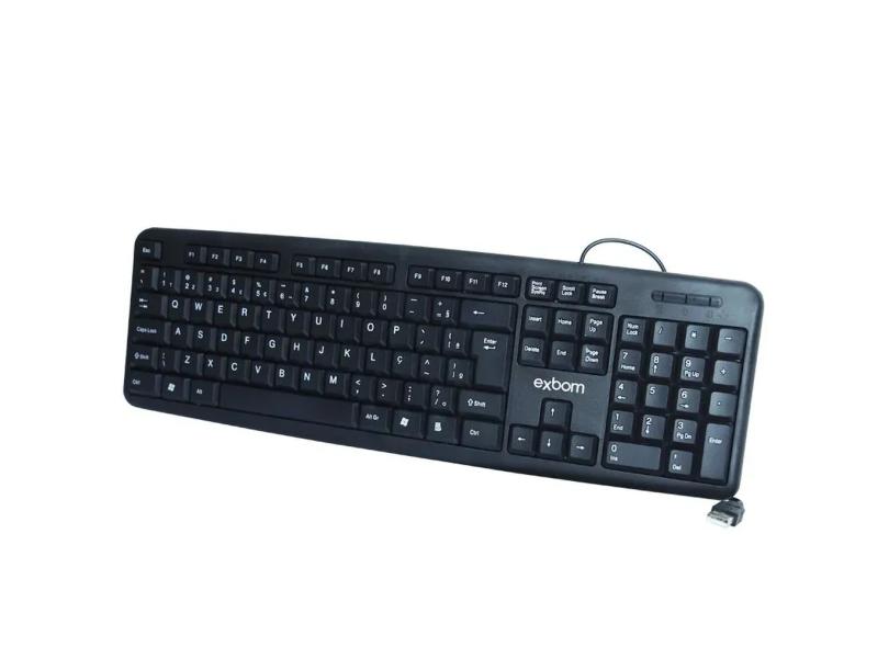 Teclado Usb Com Fio Padrão Abnt2 Computador Pc Notebook Escritório Standard Exbom Bk 102 Em 3005