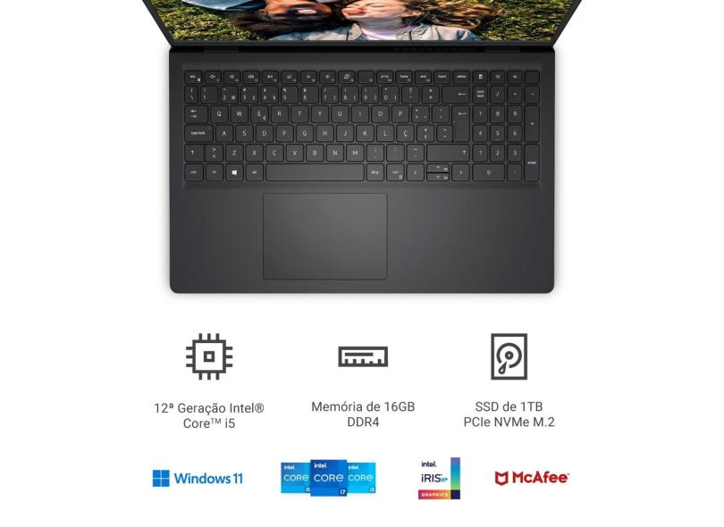 Notebook Dell Inspiron Intel Core i5 1235U 12ª Geração 16 de RAM 1024.0 15.6 Full Windows 11 I15-I120K-M35P