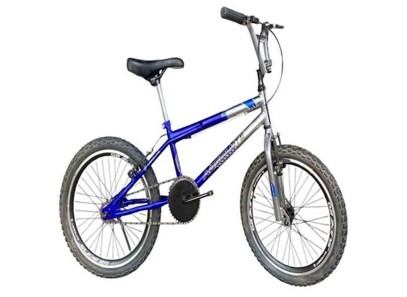 Bicicleta Aro 20 Bmx Cromada/azul Absolute