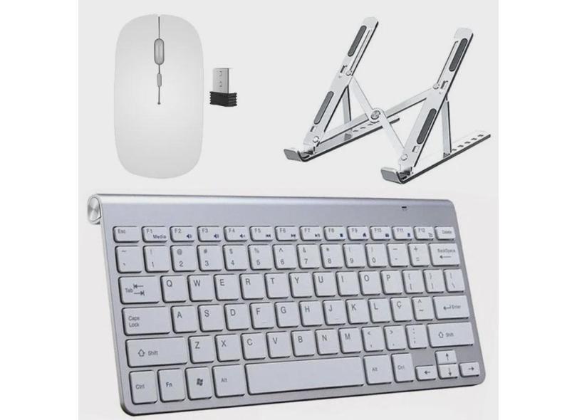 Teclado Mouse Slim e Suporte Branco para Notebook Samsung