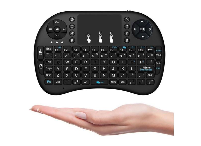 Mini Teclado Sem Fio Smart Tv Video Game Touch Mousepad