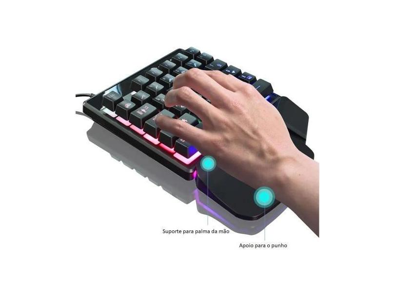 Teclado Gamer Para De Uma Mão Para Jogar Online Offline - Mbtech