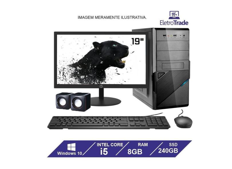 Computador Completo I5 8Gb Ssd 256Gb Kit Monitor 20 Win 10